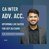 CA Inter Sep 26 Exams | Adv. Accounts By CA Aakash Kandoi | Regular Batch